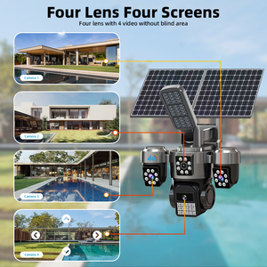 Telecamera Solare <span class=keywords><strong>Wireless</strong></span> 4G con 4 Obiettivi, 20MP, AOV 12X, con Illuminazione Stradale, PTZ per Sicurezza Domestica Esterna, Visione Notturna a 360 Gradi - Product Image 3