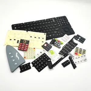 Clavier à boutons en caoutchouc de silicone personnalisé OEM en usine avec clavier en silicone à revêtement PU en carbone conducteur