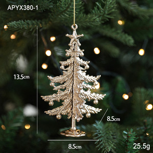 Vente en gros d'ornements de Noël en or de haute qualité, figurines suspendues vintage en PVC, anges, cerfs, flocons de neige, écologiques, luxueux pour l'arbre - Product Image 4
