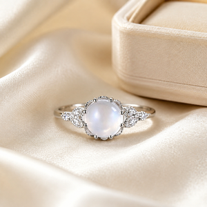 Anello con Zircone Stile Petalo di Luna per Donne, Elegante Gioiello Estivo alla Moda - Product Image 2