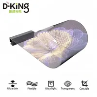 Panneau publicitaire vidéo LED en verre transparent IP54, luminosité 2000 cd, DCI-P3 85%, lisible en plein soleil, CMS basé sur le cloud pour les magasins