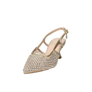 Escarpins Donna Slingback Or & Or 38 Talon 6 cm Ornés de Cristaux Bout Pointu Chaussures Femme - Product Image 5