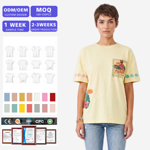 Camiseta Gráfica Extra Grande para Mujer, Personalizada OEM ODM, Cuello Redondo de Algodón, Estampado Vintage, Fabricante Mayorista, Marca Privada - Product Image 1