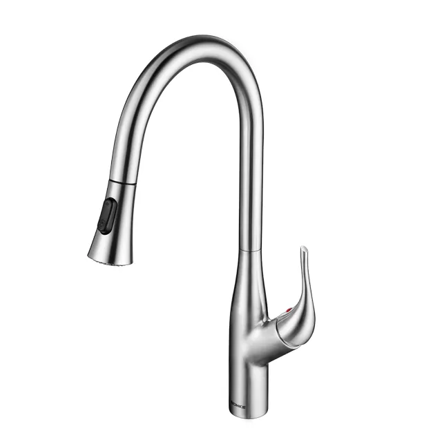 Pull Out Spray Chrome Brass Sink Mixer Kitchen Faucet