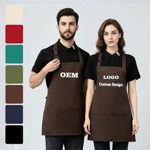 Delantales Impermeables de Poliéster/Algodón para Salones de Belleza, Personalización por Sublimación de Calor, Logotipo Bordado, Talla Ajustable, Lavables - Product Image 1
