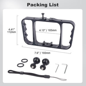 <span class=keywords><strong>Poignée</strong></span> sous-marine Mechrig à double <span class=keywords><strong>poignée</strong></span> pour GoPr0 13/12/DJl Action 4-Cage de <span class=keywords><strong>plongée</strong></span> en alliage d'aluminium avec support de chaussure froide et rotules - Product Image 2