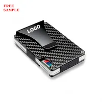 Minimalist Thin Carbon Fiber Wallet for Men, Custom LOGO