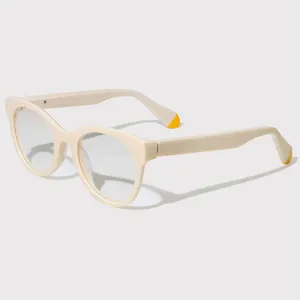 Yeetian 2023 Unique Cream Round Golden Hinge New Design Fashion Trend Acetate Frames Optical Eyewear