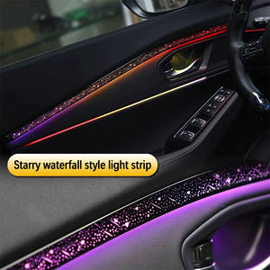 Lumière ambiante cascade ciel étoilé, ensemble de 4 pièces, 2x50cm, 2x60cm, lampe de décoration intérieure de voiture - Product Image 1