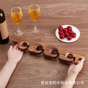 Estante de madera para copas de vino, estante de almacenamiento de copas con tallo de madera maciza para montar en la pared, escurridor, estante de almacenamiento de copas de vino para montar en la pared y - Product Image 3