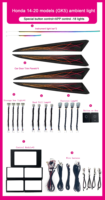 SJC Nouveau style de lumières d'ambiance ciel étoilé pour Honda 2014-2020 Fit GK5, systèmes d'éclairage d'amélioration de l'intérieur, accessoires
