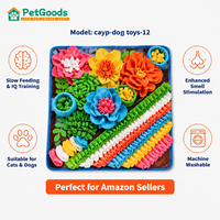 Tapis de reniflement pour chien en feutre polaire, motif dessin animé, carré floral, jouet puzzle à alimentation lente, avec 8+ éléments de dissimulation, logo personnalisé, faible MOQ, vente en gros