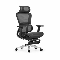 Chaise de bureau ergonomique moderne en maille, dossier haut en alliage d'aluminium, pivotante