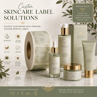 Étiquettes personnalisées pour soins de la peau, autocollants imperméables en rouleau avec dorure à chaud pour flacons cosmétiques, emballage de sérum sous marque privée, autocollant OEM ODM
