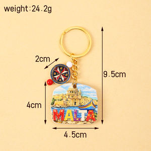 Fabricant en gros de porte-clés en résine 3D peints aux UV, écologiques, cadeaux touristiques de <span class=keywords><strong>Malte</strong></span>, impression numérique personnalisée - Product Image 6