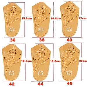 Semelle intérieure en cuir 3/4 longueur 2.5cm demi-coussin de chaussure pied plat orthèse soutien de la voûte plantaire semelles <span class=keywords><strong>orthopédiques</strong></span> pour hommes et femmes pour <span class=keywords><strong>chaussures</strong></span> - Product Image 2