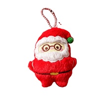 Décorations de Noël en peluche en gros : Adorables pendentifs de dessins animés (Père Noël, chat, bonhomme de neige, homme en pain d'épices) pour sapin de Noël, cadeau de fêtes