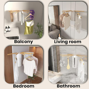 Séchoir à linge mural Séchoir à linge pliable robuste pour le séchage des vêtements Séchoir à linge pliable en <span class=keywords><strong>bois</strong></span> massif - Product Image 4