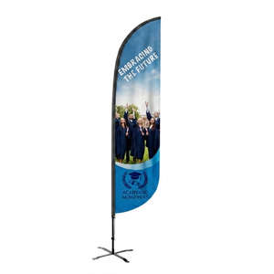 Mât de drapeau commercial extérieur en aluminium de 15 et 20 pieds pour cérémonie de grand ouverture, avec système d'affichage pour bannière, drapeau plume et drapeau swooper - Product Image 1