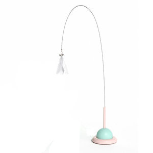Jouet pour chat à ventouse avec têtes de fil et de plumes interchangeables, résistant aux morsures, tige longue détachable, jouet auto-amusant pour chat - Product Image 1