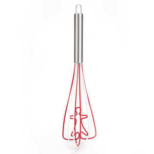 Fouet à œufs manuel en silicone avec manche en acier inoxydable, idéal pour la pâtisserie domestique et la préparation de pâte à <span class=keywords><strong>pain</strong></span> <span class=keywords><strong>d</strong></span>'épices - Product Image 4