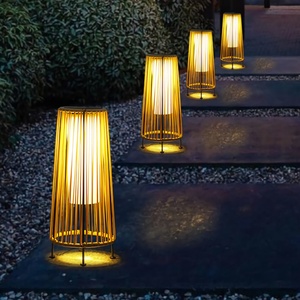 Lampes solaires décoratives pour jardin, patio, cour, lampe décorative imperméable à LED, lanterne en rotin tressé, lampes solaires d'extérieur pour la décoration du jardin - Product Image 6