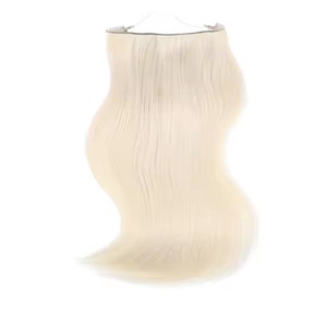 Personnalisé 24 Pouces Russe <span class=keywords><strong>Extensions</strong></span> De Cheveux Vague Style <span class=keywords><strong>Halo</strong></span> Couleur 100g Invisible Ligne De Pêche Clip-In One Piece - Product Image 3