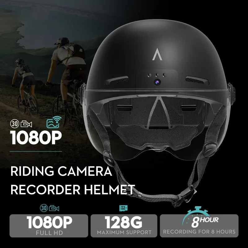 Unisex 1080P Hd Slimme Helm Camera Lichtgewicht 365G Fietshelm Met App Voor Fiets En Motorfiets