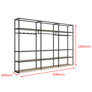 Wholesale Custom Logo Adjustable Metal Clothing Hangers Store Racks For Industrial Aluminum Furniture Commercial Workshop Mall - Product Image 2