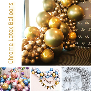Palloncini in Lattice Cromati All'Ingrosso per Decorazioni di Feste di Compleanno, Spessi <span class=keywords><strong>e</strong></span> Metallizzati Oro, Argento <span class=keywords><strong>e</strong></span> Champagne, Palloncino in Lattice Cromato da 12 Pollici - Product Image 2
