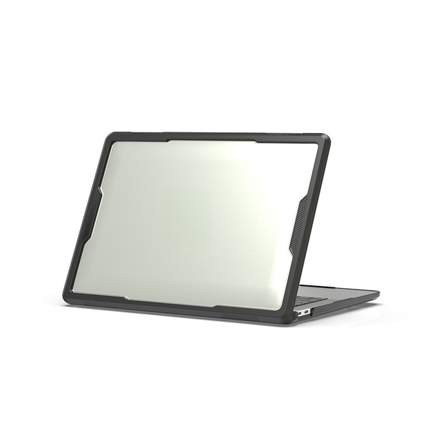 Rugged Shockproof Laptop Case Clear Hard Shell Protective Cover with TPU Bumper and Heat Dissipation for MacBook Air 13.3 Inch