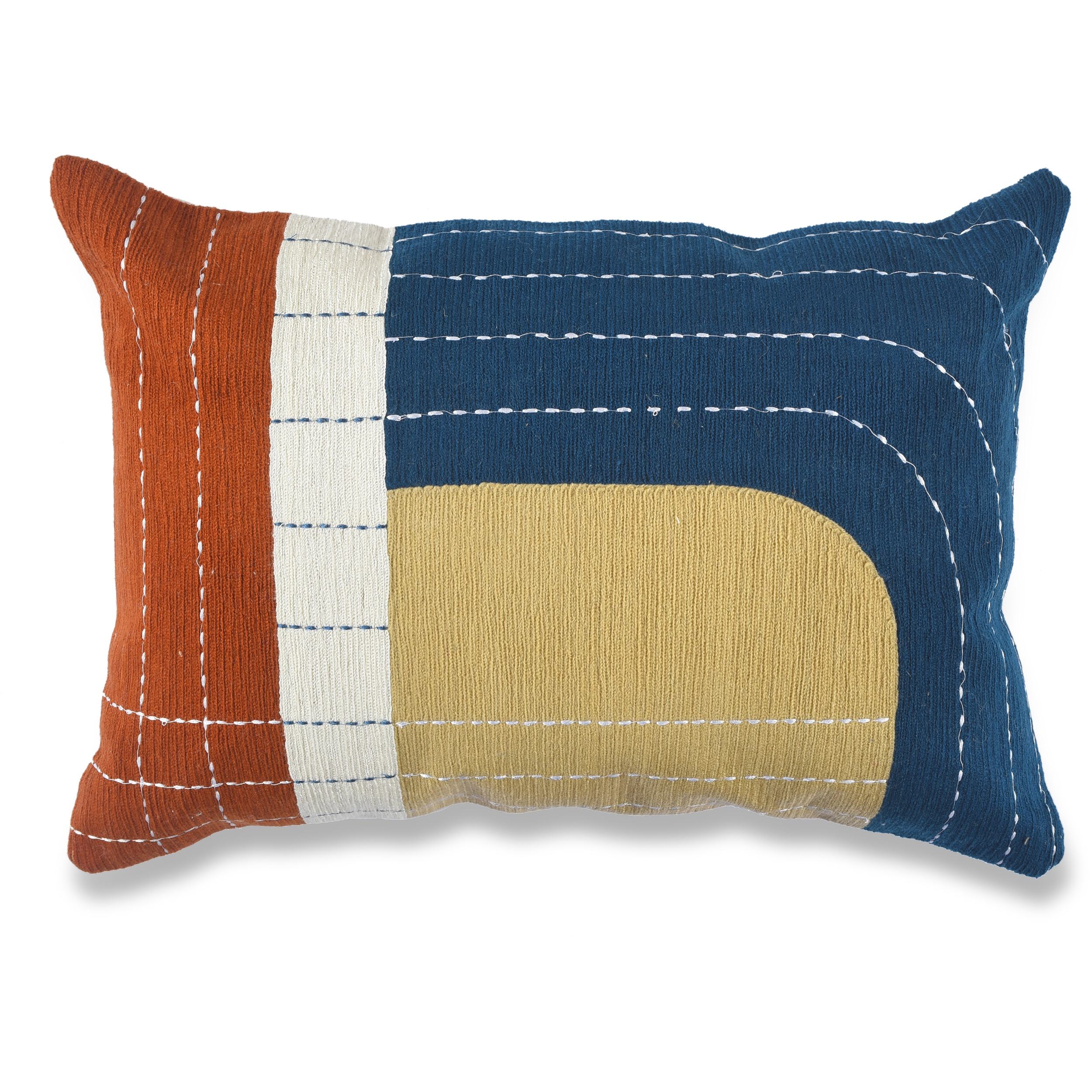 Brown, Blue, Mustard & White