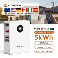 Batterie murale intelligente Bluetooth WiFi BMS 48V 100Ah 5kWh, stock UE, pour la maison, sauvegarde solaire domestique, pack de batteries LiFePO4