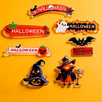 Décorations de gâteau en acrylique pour Halloween : Citrouille, Fantôme, Chauve-souris – Décorations de cupcakes pour fête d'Halloween « Trick or Treat »