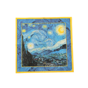 DAMAI Disposable Square Printed Paper Napkins Van Gogh Starry Night Pattern Creative Art Decor Tissues For Party <b>Table</b> Cross - Product Image 1