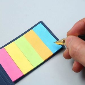 Custom Color Index <b>Sticky</b> <b>Notes</b> Set with Kraft Paper Tabs Repositionable Labels for Office, School, and Promotional Gifts - Product Image 2