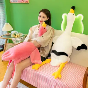 Kreatif Flamingo boneka mewah Pink boneka mainan anak perempuan hadiah ulang tahun hewan besar boneka tidur indah grosir 50/70/90cm/Desain