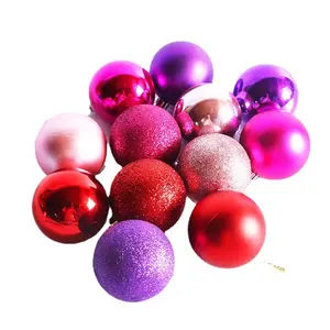 3cm 4cm 6cm 8cm 24pcs थोक कस्टम प्रिंट चित्रित क्रिसमस Baubles प्लास्टिक क्रिसमस गेंद