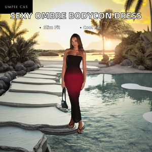 Vestido Midi Bodycon Sexy sin Cuello para Fiesta de Verano, Estilo Corsé Ombré con Hombros Descubiertos, Elástico y sin Tirantes para Mujer - Venta al por Mayor - Product Image 2