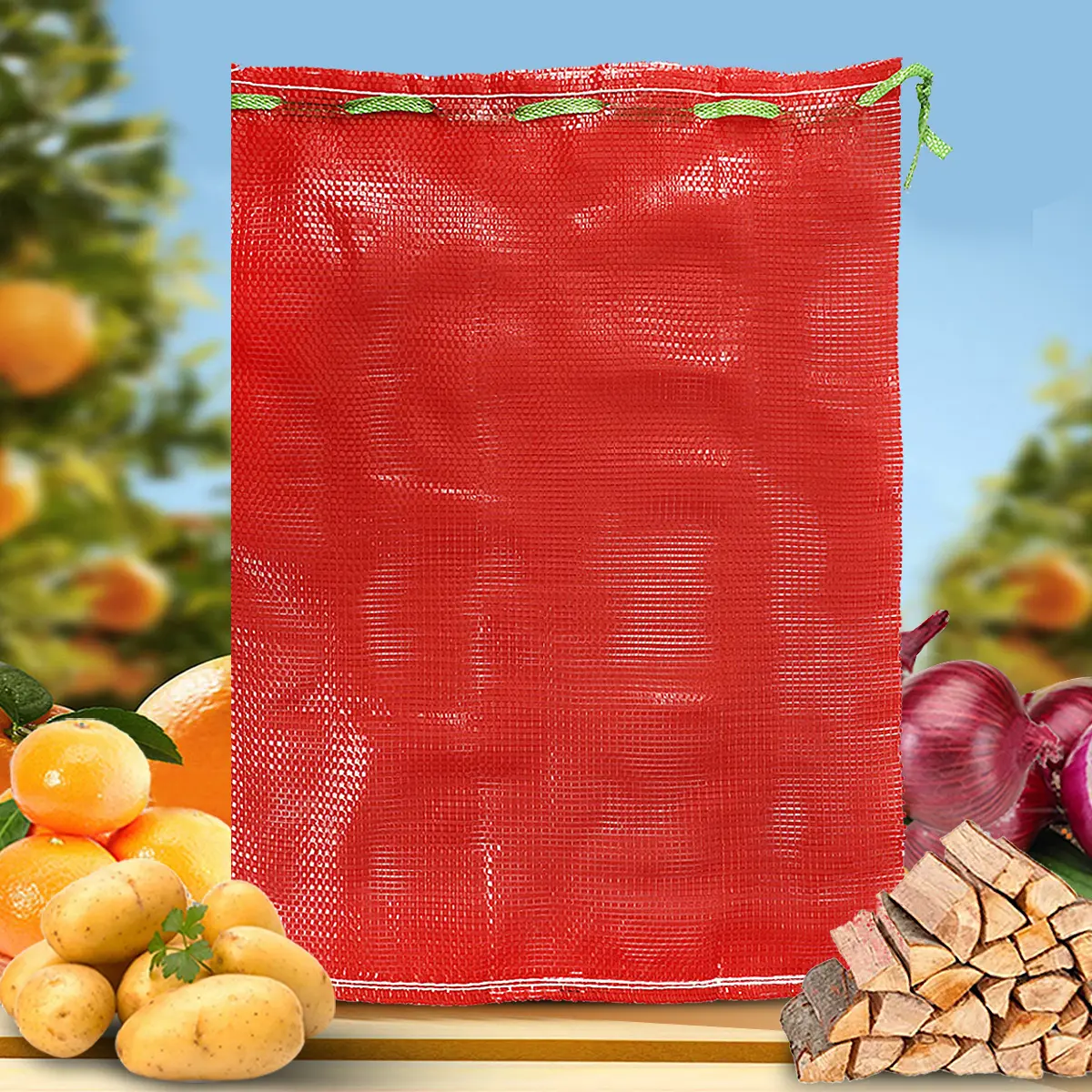 big bag mesh large capacity loading tubular mesh bag for packing potatoes onions carrots corn customized plastic fruits mesh bag