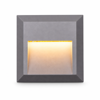 Lampe LED étanche IP65 pour marches, 1,6W 120lm, applique murale carrée encastrée moderne pour éclairage extérieur d'escaliers, couloirs, patios et allées