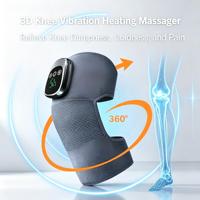 Masseur électrique intelligent pour les genoux avec chaleur et vibrations - Appareil sans fil rechargeable pour soulager les douleurs aux jambes, pour l'arthrite et la récupération sportive