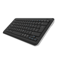 AIKUN AX8500 Clavier sans fil 2.4Ghz, clavier ultra fin confortable, touches multimédia, touches chocolat (couleur noire)