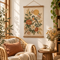 Nouveauté : Impression par transfert thermique personnalisée, illustration esthétique de grande taille (52 cm), décoration intérieure, tissu en lin, décoration murale