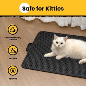 Eco-Friendly Double Layer Colored EVA Non-Slip Sand Trapping Tray Mat Waterproof Stocked Unscented <b>Cat</b> Litter <b>Box</b> Mat Pet - Product Image 3