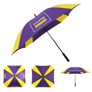Parapluie de golf promotionnel <span class=keywords><strong>grand</strong></span> format 30 pouces coupe-vent 75 mph, design carré, en pongee, avec armature en fibre de verre, ouverture automatique - Product Image 3
