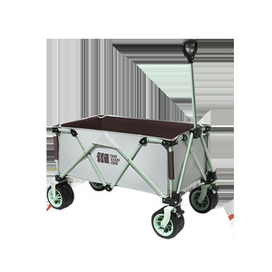 Table de camping pliable Tianxianzhe pour l'extérieur, 98x56x56cm, quatre roues, tissu Oxford gris, rangement pour pique-nique et camping - Product Image 2