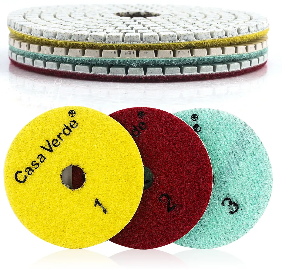 4 inch 3 STEP Diamond Polishing Pads for Granite Marble