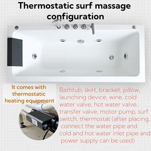 Ensemble de bain simple acrylique cinq pièces lumière colorée musique température de surf constante fonction de massage-livraison gratuite pour salle de bain - Product Image 2