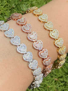 Nuevas Pulseras de Aleación con Dijes Personalizados, Cierre de Caja Unisex, Joyería de Boda Moderna, Venta al por Mayor, Estilo Hip Hop Lujoso, Moissanita de 10 CT - Product Image 5